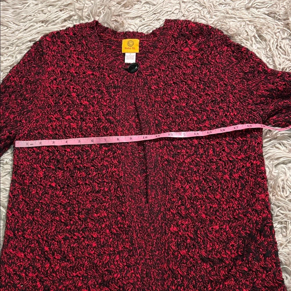 Ruby Rd Marled One Button-Front Cardigan - Picture 10 of 11